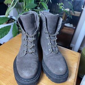 Vince Camuto Gray Boots with Chain